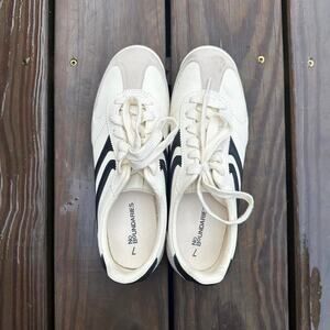 No Boundaries Cream and Black Tennis Shoes